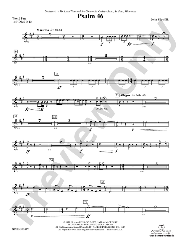 Psalm 46 (wp) 1st Horn in Eflat (wp) 1st Horn in Eflat World Part