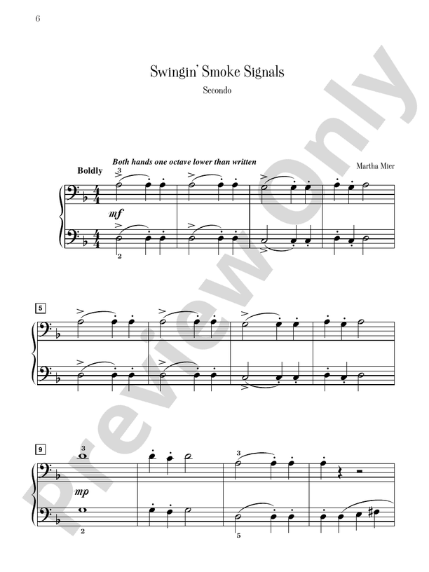 Swingin' Smoke Signals - Piano Duet (1 Piano, 4 Hands)