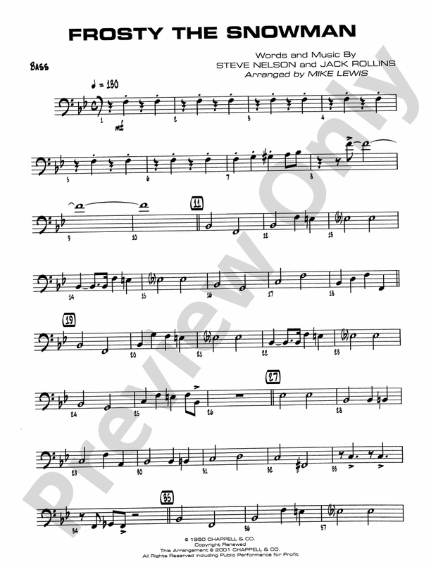 Do You Want to Build a Snowman? - Bass Clef Instrument from