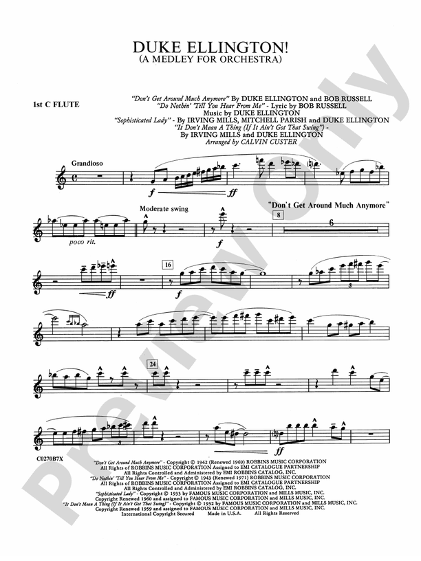 Duke Ellington: Flute: Flute Part - Digital Sheet Music Download