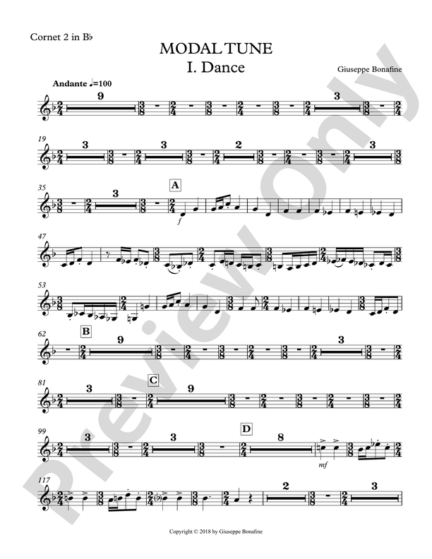 Modal Tune: 2nd B-flat Cornet: 2nd B-flat Cornet Part - Digital Sheet ...