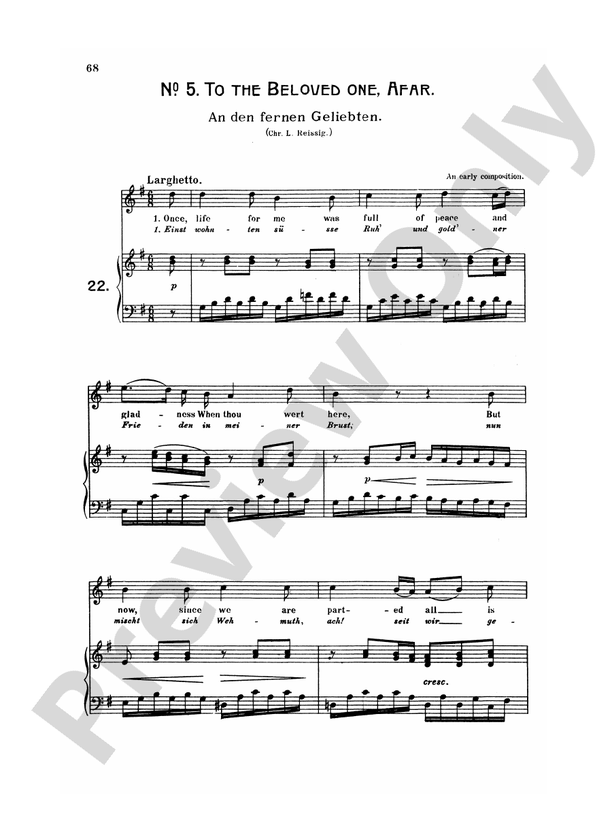Beethoven Songs 66 songs, mostly for Medium Voice (German
