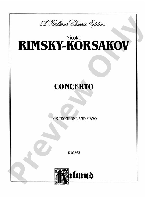 RimskyKorsakov Concerto Trombone Part(s) Nicolai RimskyKorsakov