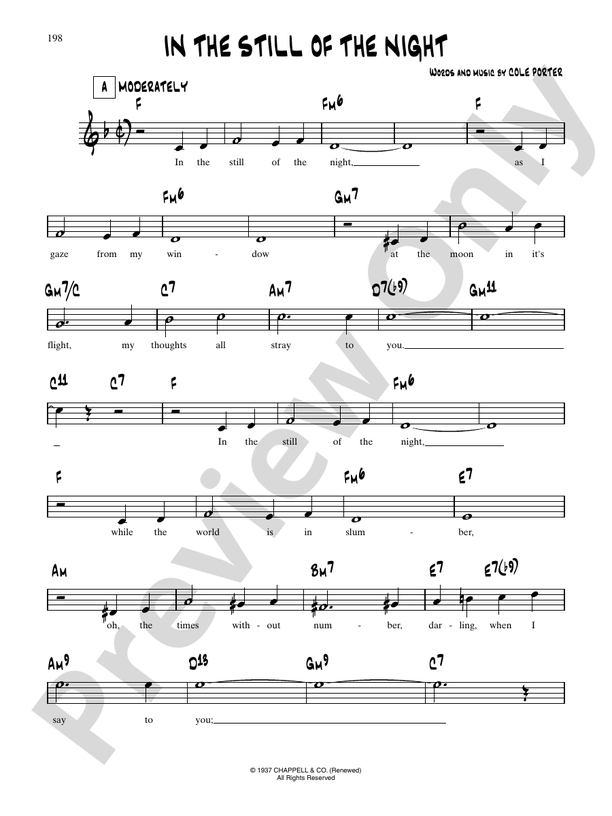 In The Still Of The Night (From "Rosalie") Piano/Vocal/Chords Frank