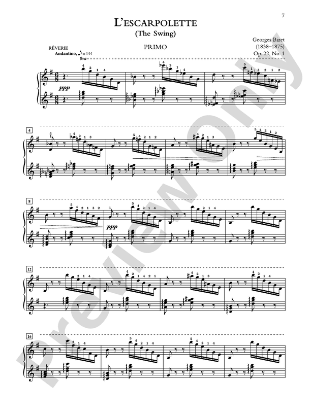 Bizet: Jeux d'enfants, Opus 22 - Piano Duet (1 Piano, 4 Hands)