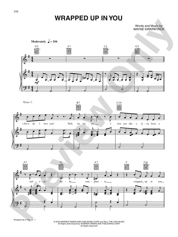 Wrapped Up in You Piano/Vocal/Chords Garth Brooks Digital Sheet