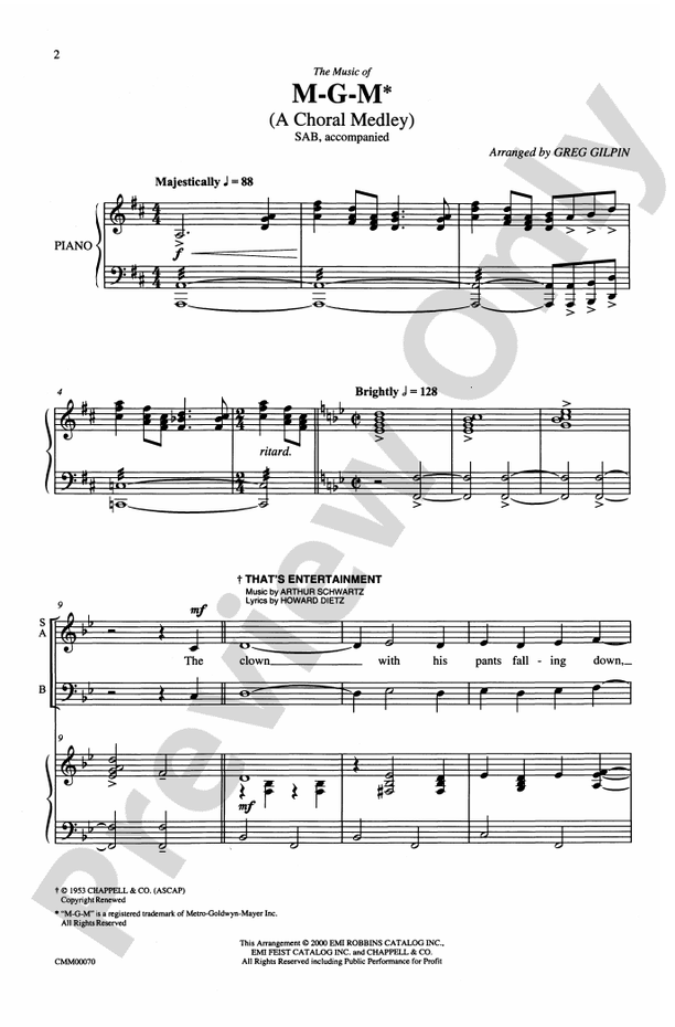 The Music of M-G-M (A Choral Medley)
