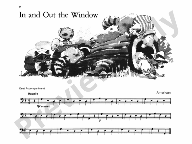 In and Out the Window - Piano Solo with Lyrics (with Optional Duet Accompaniments)