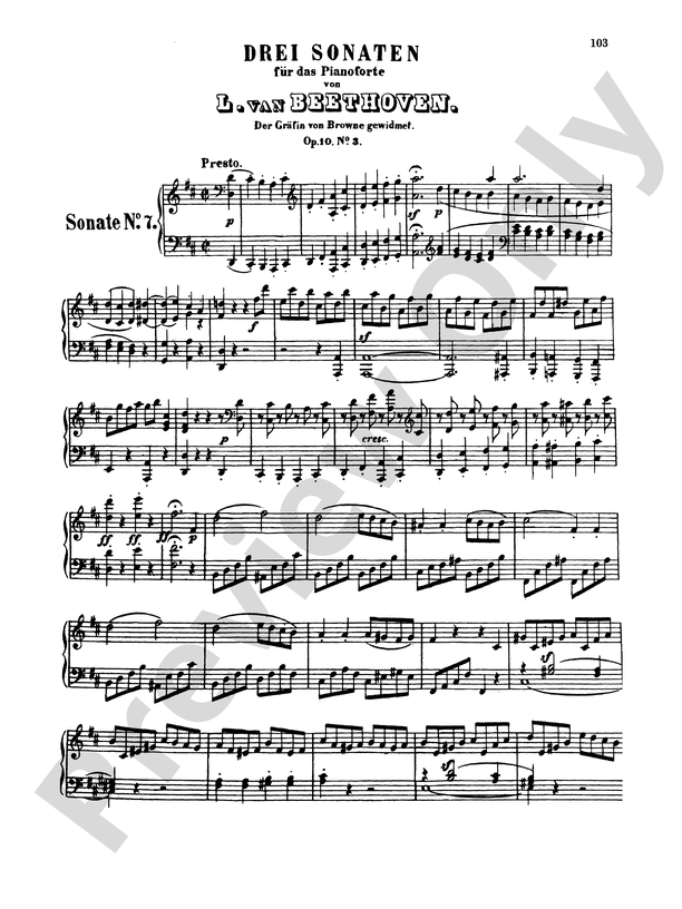 Digital　IA:　Major　7,　D　(Urtext),　Beethoven:　Music　Opus　Sonatas　No.　Sheet　No.　Part　Volume　3,　10,　Sonata　Download