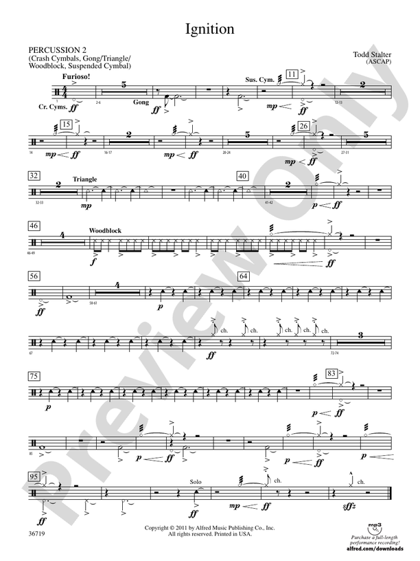 Ignition: 2nd Percussion: 2nd Percussion Part - Digital Sheet Music ...