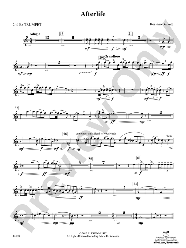 Afterlife: 1st B-flat Trumpet by Rossano Galante - Concert Band
