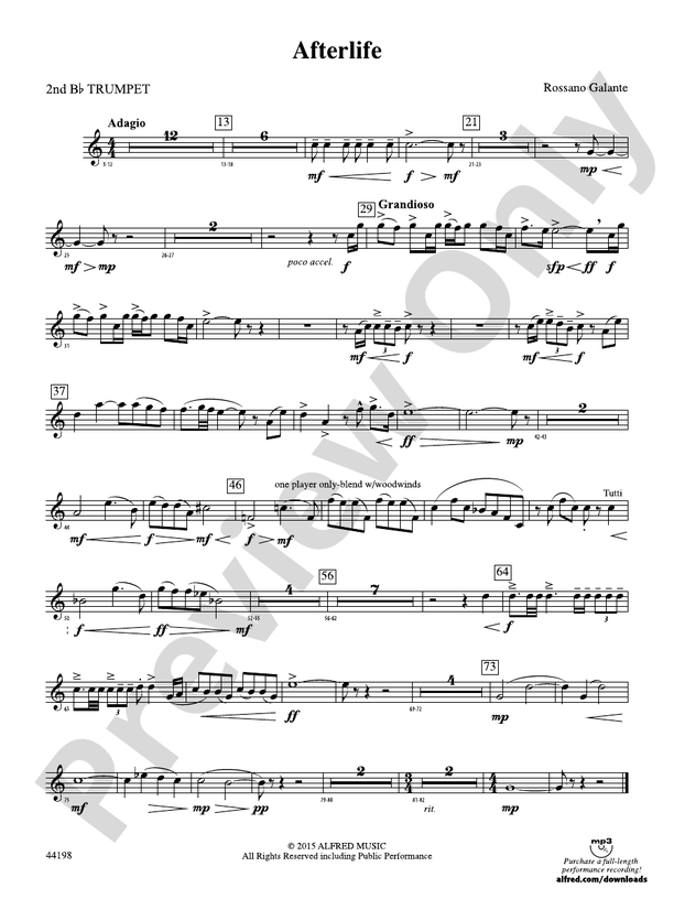 Afterlife: 1st B-flat Trumpet by Rossano Galante - Concert Band