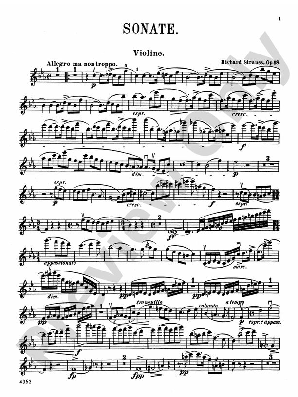 Strauss: Sonata in E flat Major, Op. 18