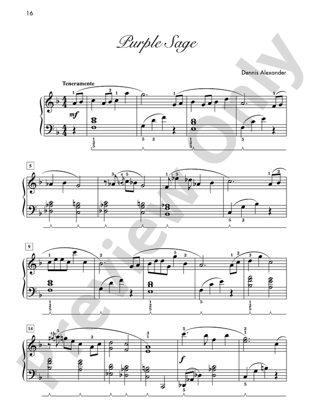 Purple Sage - Piano Solo