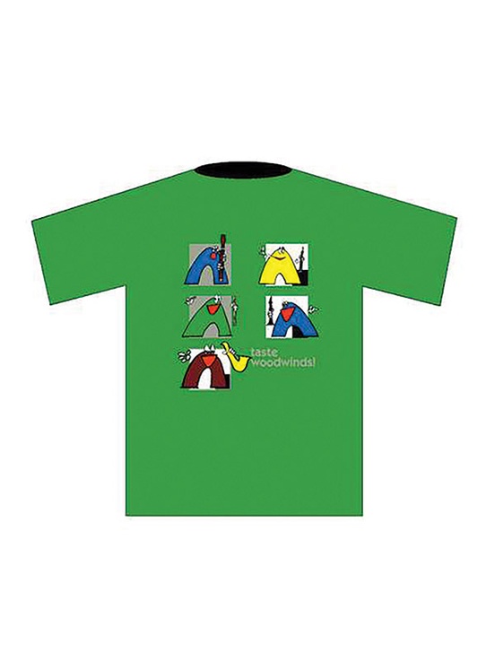 Taste Woodwinds! T-Shirt: Green (Medium)