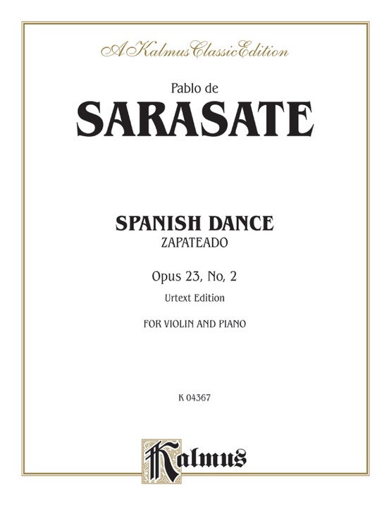 Sarasate: Spanish Dance, Op. 23, No. 2 (Zapateado): Violin Book