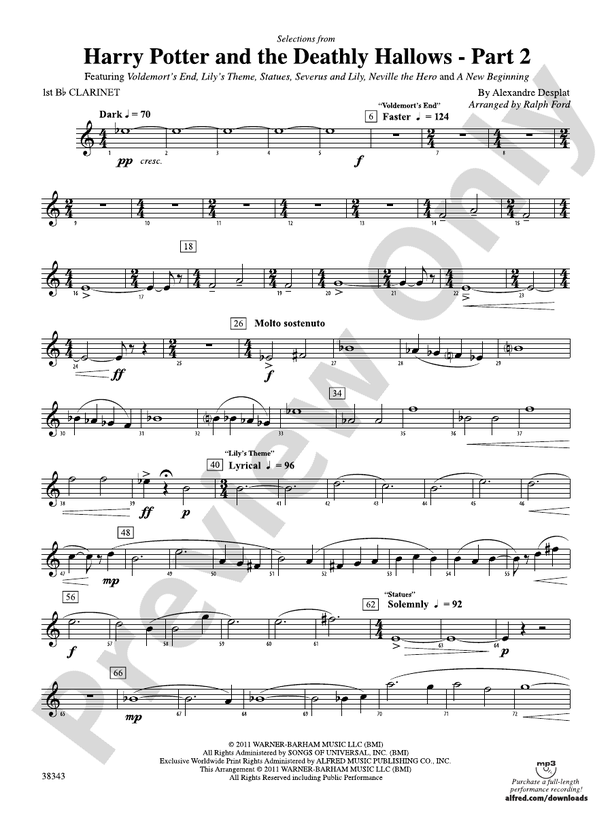 Harry Potter and the Deathly Hallows, Part 2, Selections from 1st B