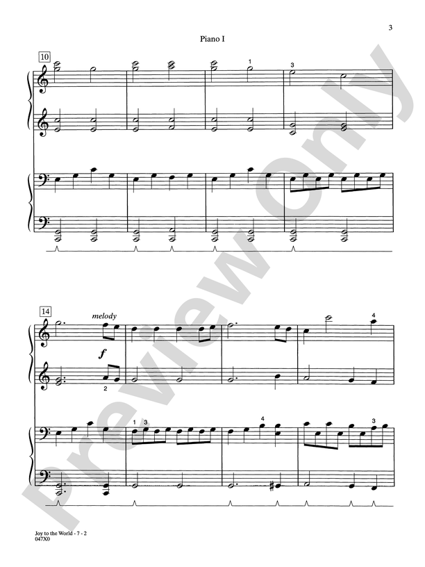 Joy to the World - Piano Quartet (2 Pianos, 8 Hands)