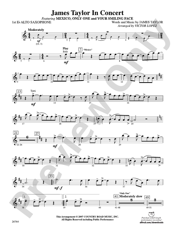 James Taylor in Concert Eflat Alto Saxophone Eflat Alto Saxophone