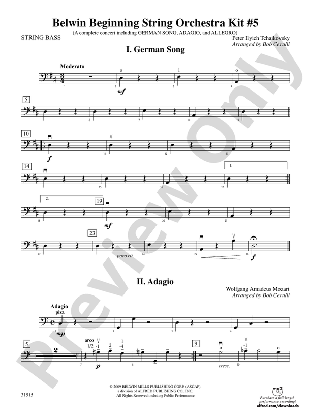 Belwin Beginning String Orchestra Kit 5 String Bass String Bass Part