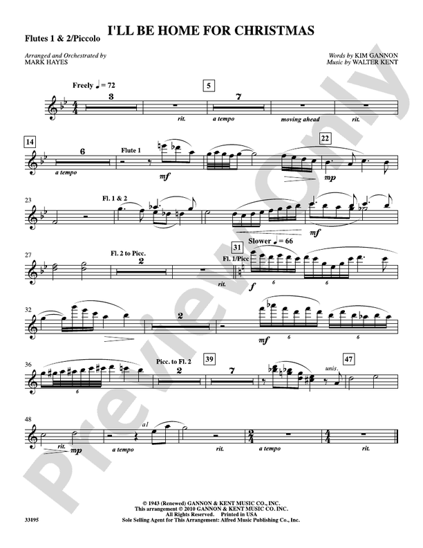 I'll Be Home for Christmas: 1st & 2nd Flute