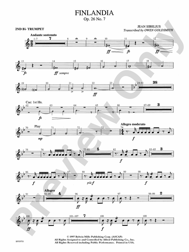 Finlandia: 2nd B-flat Trumpet