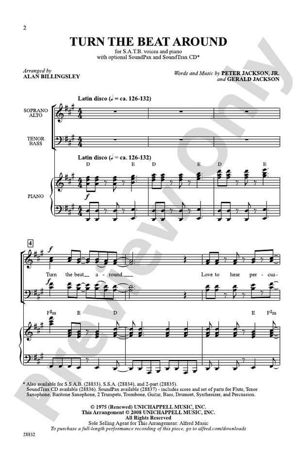 Turn The Beat Around SATB Choral Octavo Gerald Jackson Digital Turn the beat around satb choral octavo gerald jackson digital