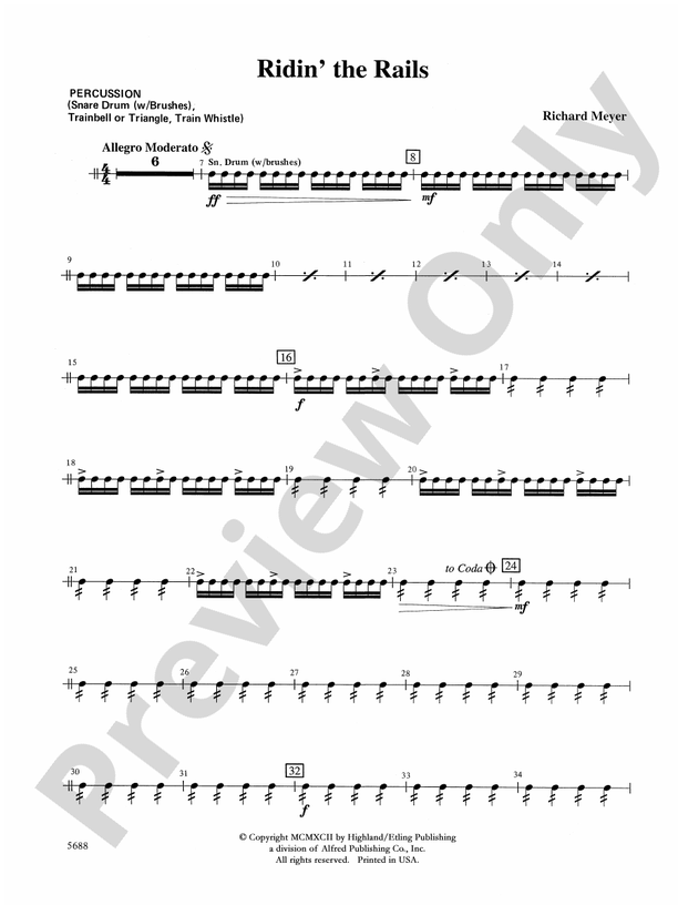 Ridin' the Rails 1st Percussion 1st Percussion Part Digital Sheet