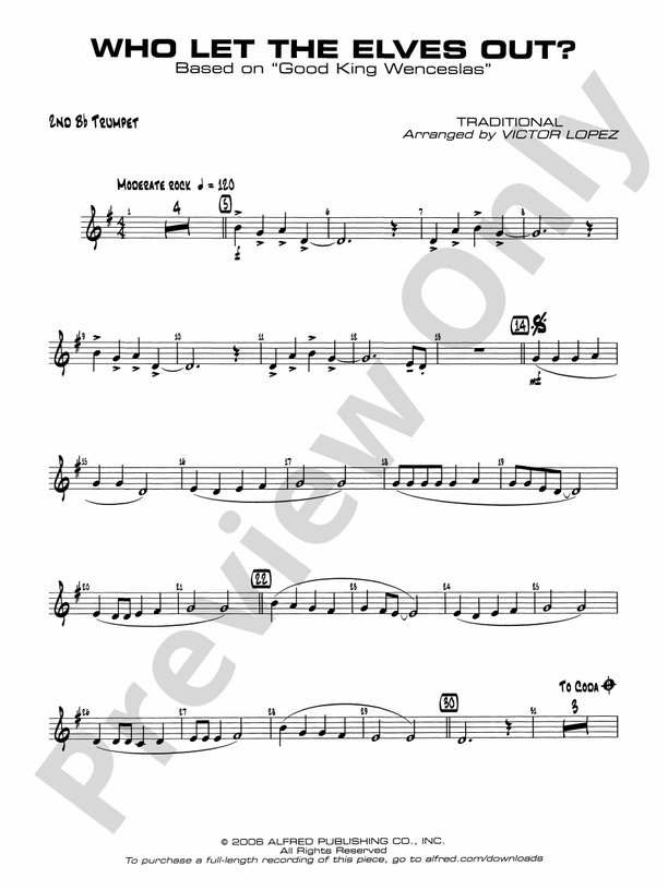 Who Let the Elves Out?: 2nd B-flat Trumpet