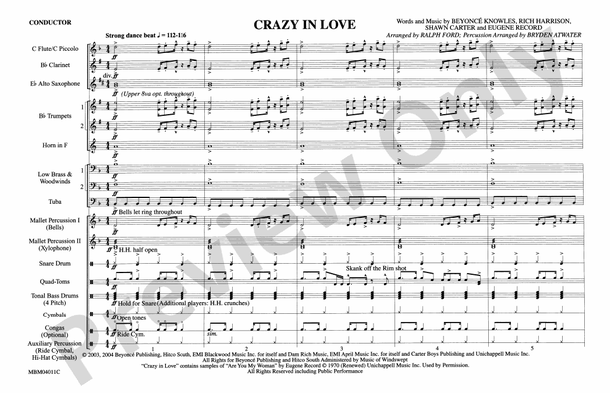 Crazy in Love: 1st B-flat Clarinet