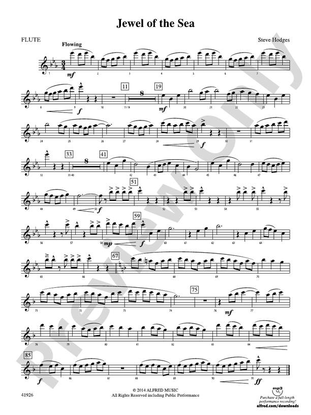 Jewel of the Sea Flute Flute Part Digital Sheet Music Download