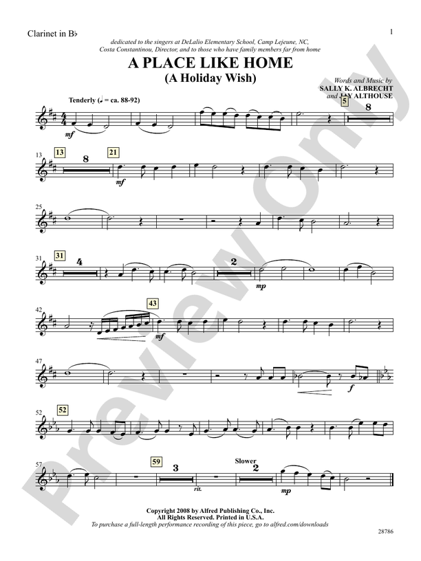 A Place Like Home (A Holiday Wish): 1st B-flat Clarinet: 1st B