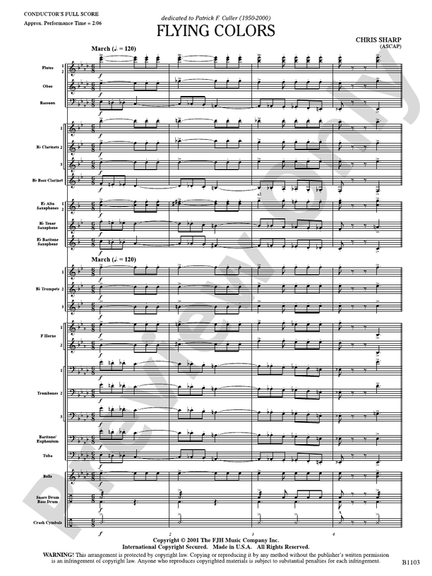 Flying Colors Chris Sharp Digital Sheet Music Download