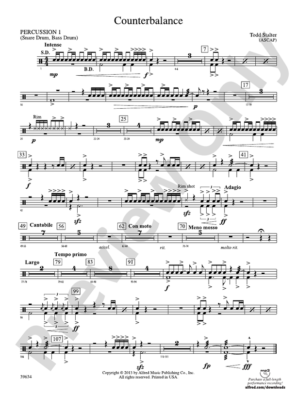 Counterbalance: 1st Percussion: 1st Percussion Part - Digital Sheet ...