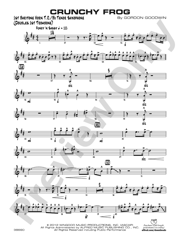 Crunchy Frog: Baritone T.C.: Baritone T.C. Part - Digital Sheet Music ...