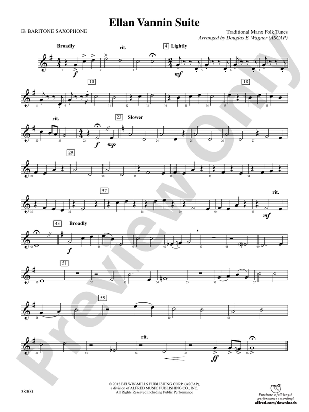 Ellan Vannin Suite Eflat Baritone Saxophone Eflat Baritone