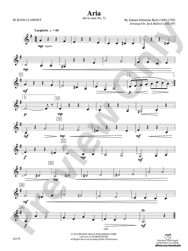 Aria: B-flat Bass Clarinet