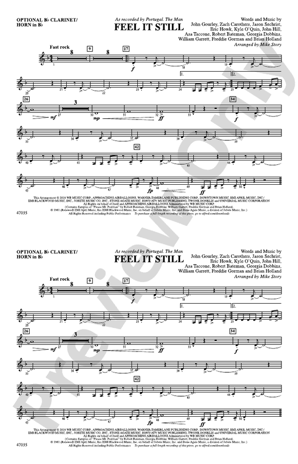 Feel It Still: Optional Bb Clarinet/Horn in Bb: Optional Bb Clarinet ...