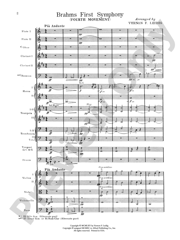 Brahms's 1st Symphony, 4th Movement: Score