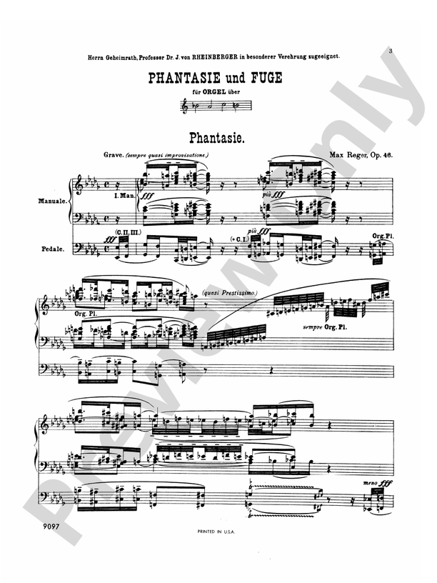 Reger: Fantasy and Fugue on the Name of Bach