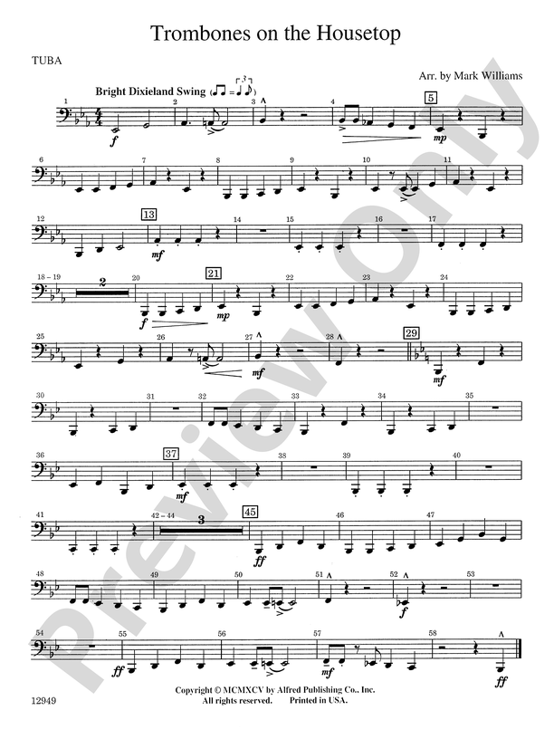 Trombones on the Housetop: Tuba: Tuba Part - Digital Sheet Music
