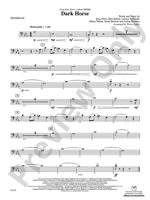 Dark Horse: 1st Trombone