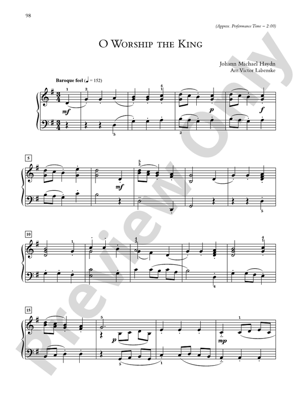 O Worship the King - Piano Solo