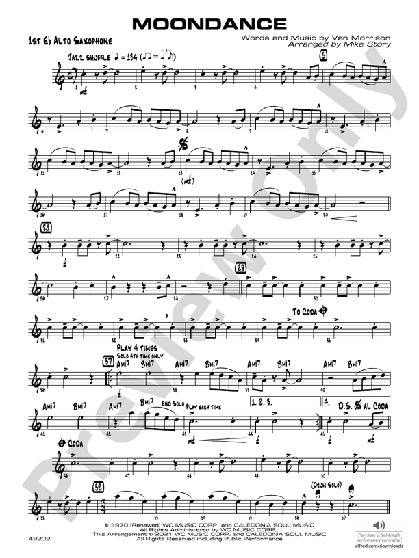 Moondance: E-flat Alto Saxophone