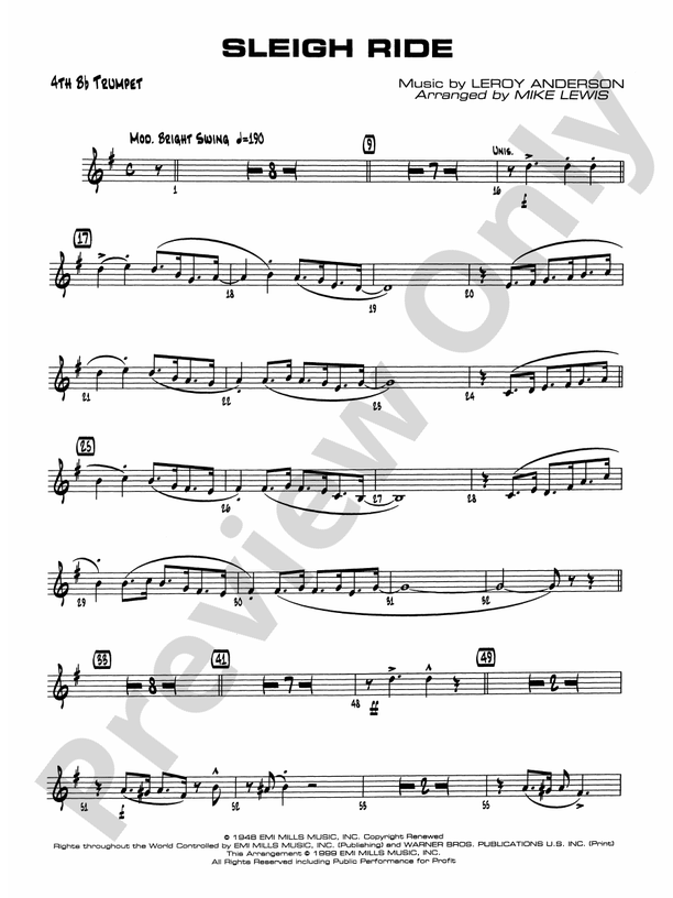 Sleigh Ride: 4th B-flat Trumpet