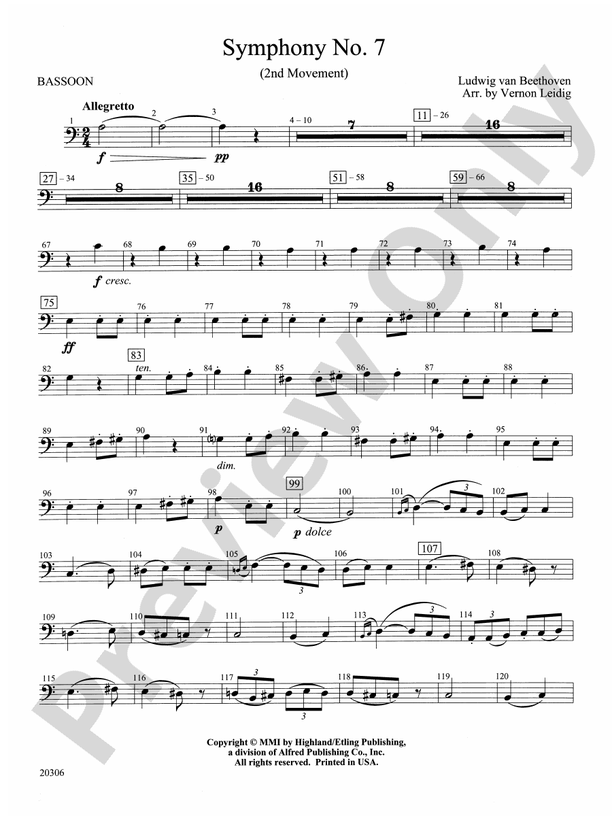 Symphony No. 7 (2nd Movement): Bassoon