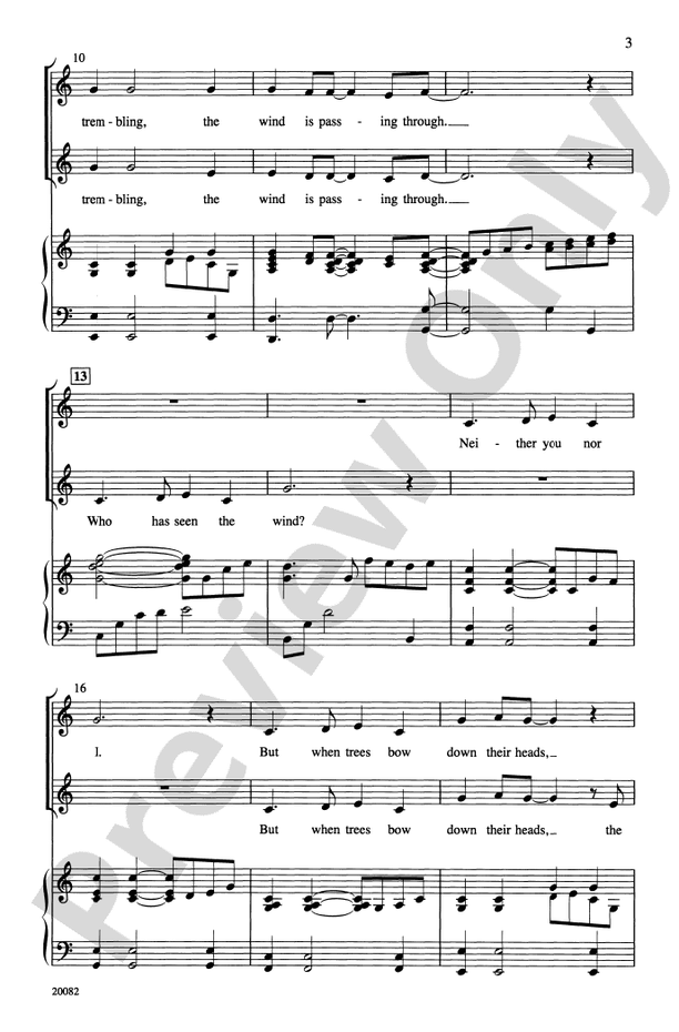 Who has seen the wind 2 part choral octavo christina rossetti