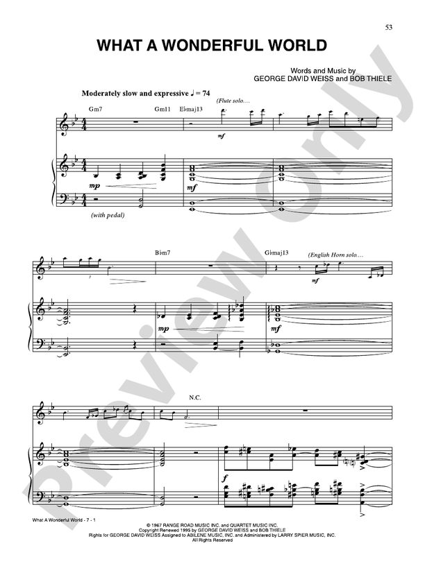 What a Wonderful World Piano/Vocal/Guitar Gloria Estefan Digital