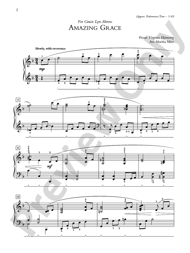 Amazing Grace - Piano Solo