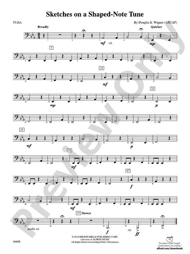 Sketches on a Shaped-Note Tune: Tuba: Tuba Part - Digital Sheet Music ...